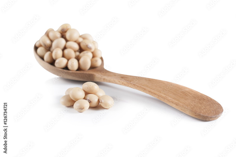 soy beans close up isolated on white background soy beans close up isolated on white background