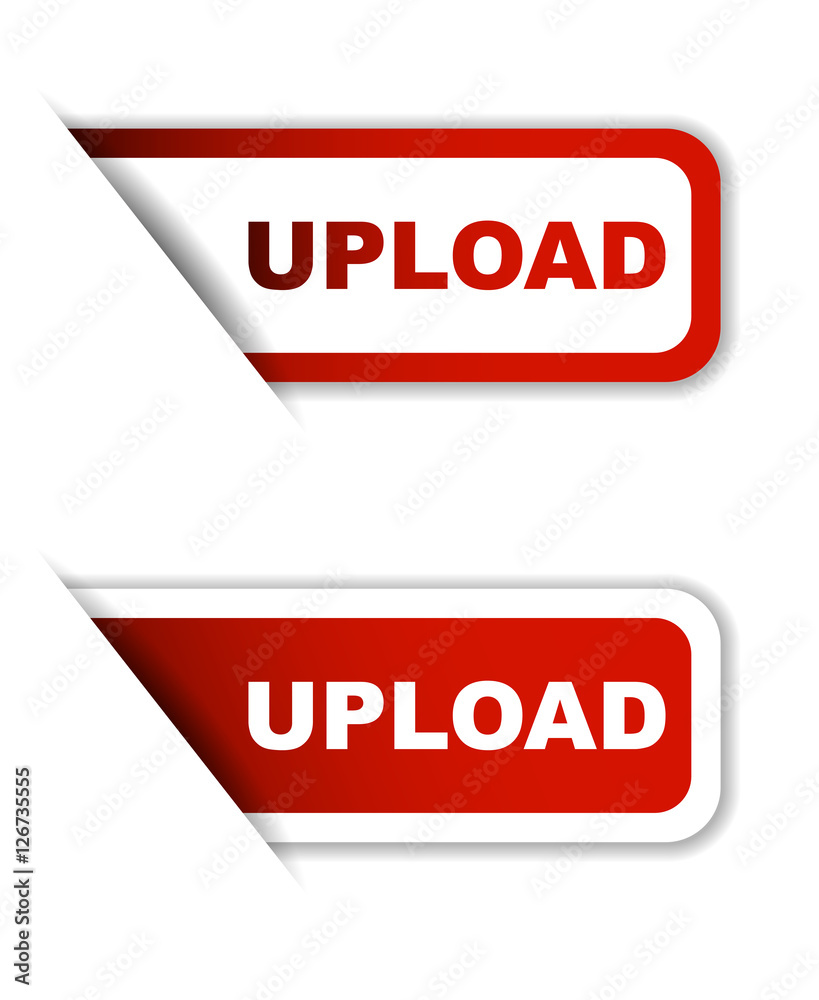 red vector upload, sticker upload, banner upload red vector upload, sticker upload, banner upload