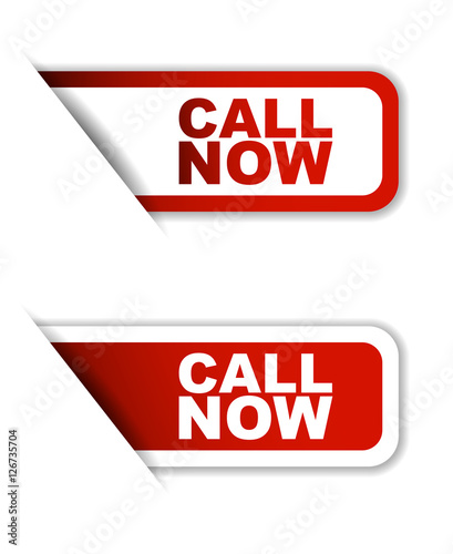 red vector call now, sticker call now, banner call now