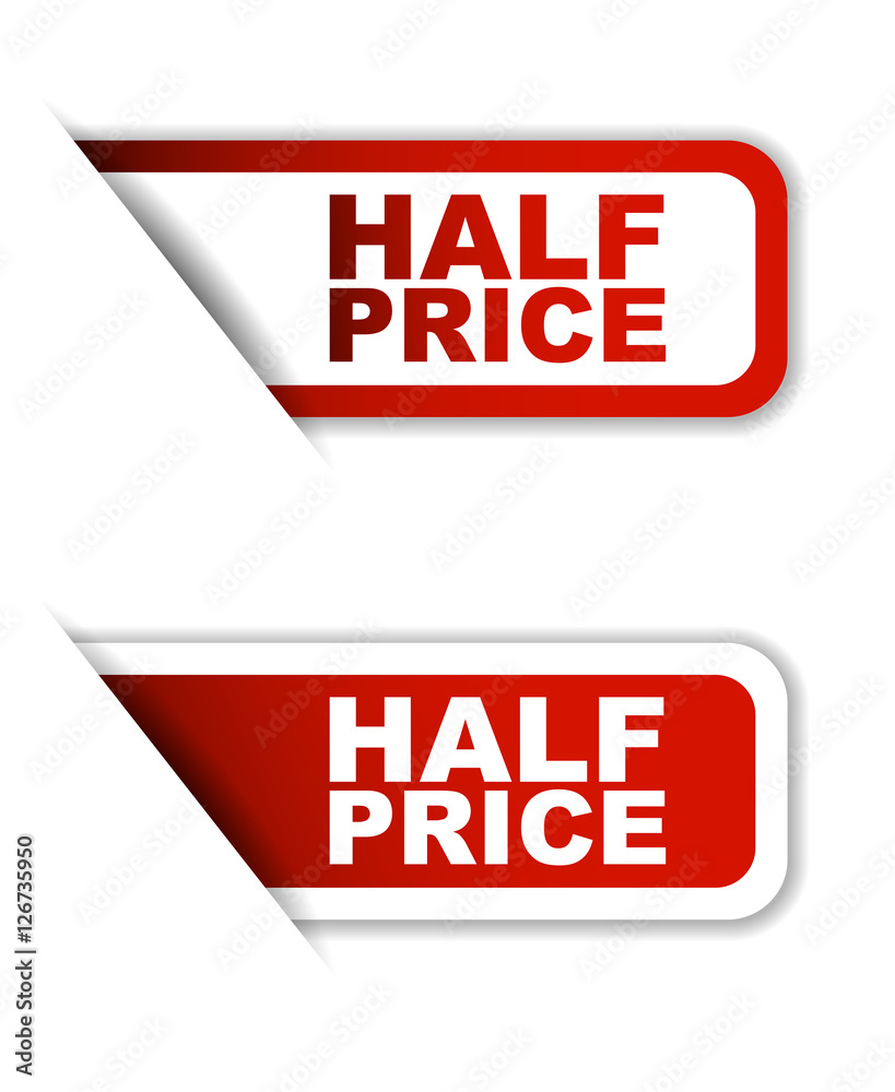 red vector half price, sticker half price, banner half price red vector half price, sticker half price, banner half price