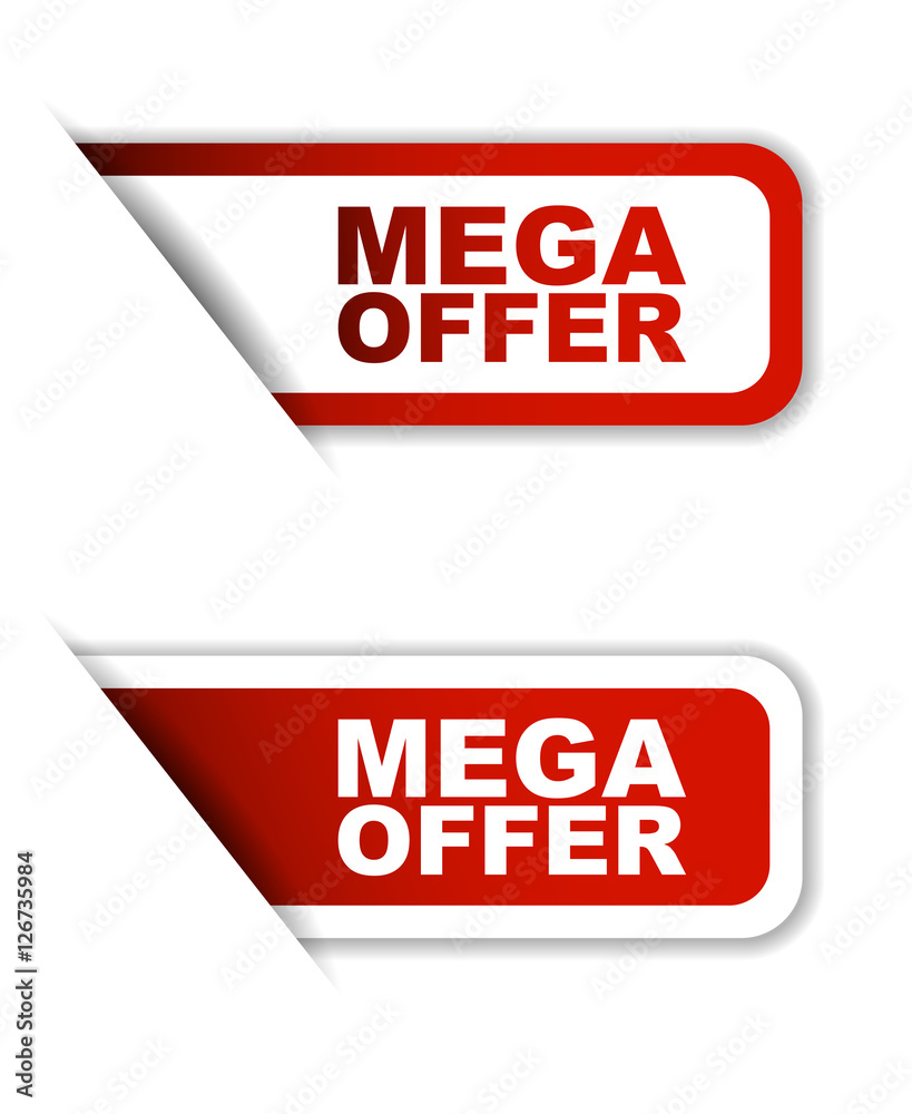 red vector mega offer, sticker mega offer, banner mega offer red vector mega offer, sticker mega offer, banner mega offer
