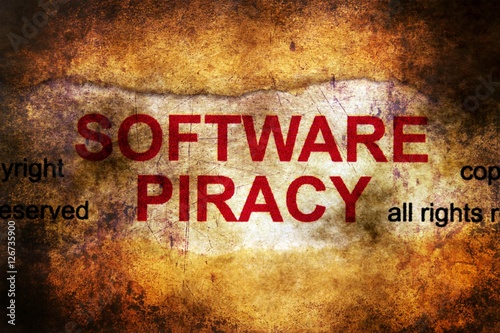 Software piracy grunge concept