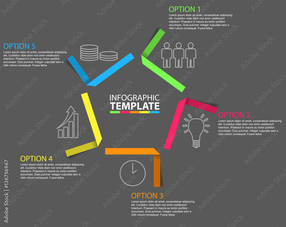 Five Step Vector Paper Infographic Template Stock Vector Adobe Stock Five Step Vector Paper Infographic Template Stock Vector Adobe Stock
