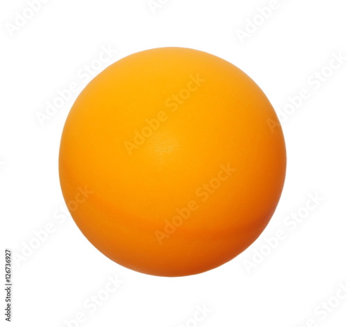 Orange ping-pong ball isolated on white, clipping path 