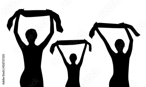 Fans Cheering Silhouette