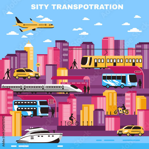 City Transportation Vector Illustration