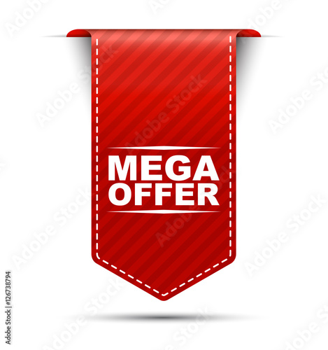 mega offer, red vector mega offer, banner mega offer