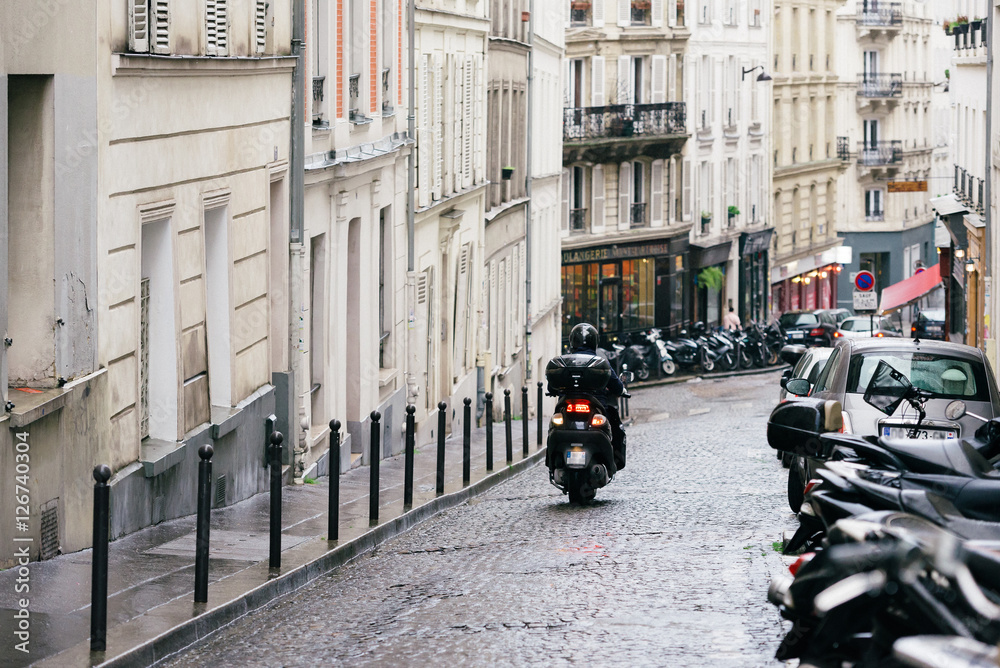 Paris Street Scene unrecognizable people