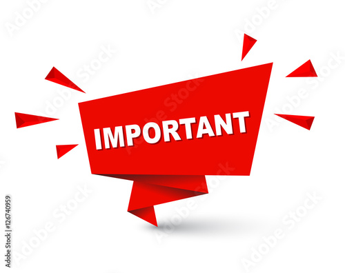 Red easy vector illustration isolated paper bubble banner important. This element is well adapted for web design.