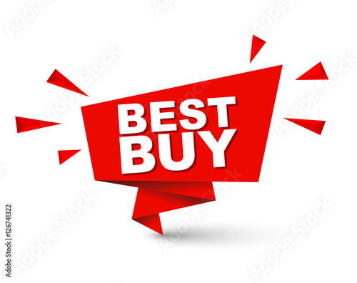 Red easy vector illustration isolated paper bubble best buy. This element is well adapted for web design.