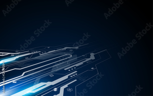abstract cyber circuit pattern technology concept perspective design background