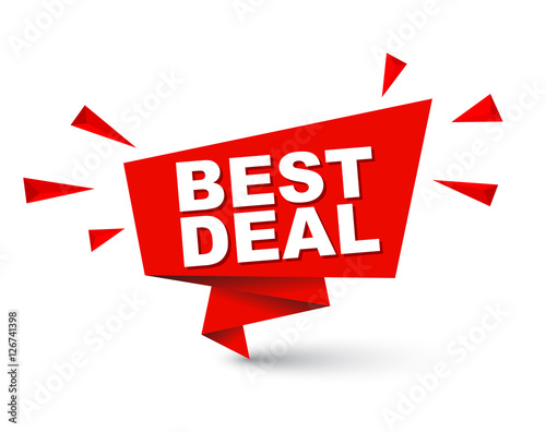 Red easy vector illustration isolated paper bubble best deal. This element is well adapted for web design.