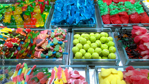 Candy stand at market