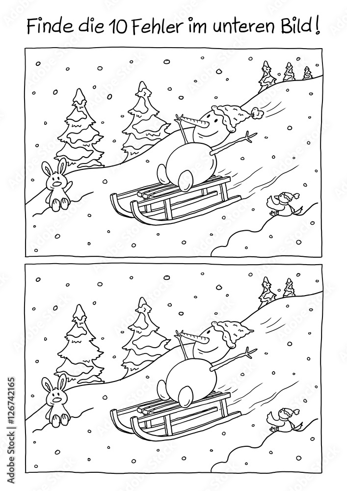 Fehlerbild Schlitten fahren Stock-Illustration | Adobe Stock