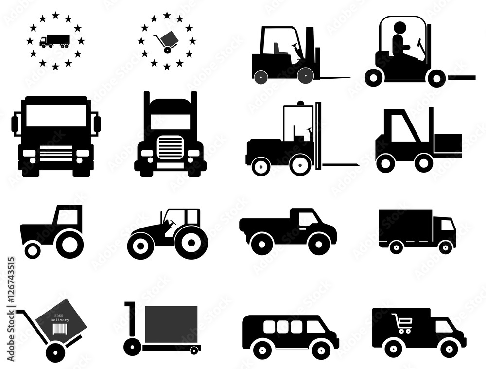 Transports en 16 icônes Transports en 16 icônes