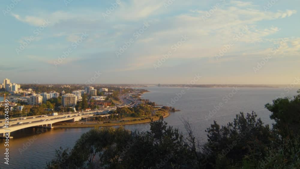 Narrows Bridge and the Swan River in Perth, Australia in the Evening Light Narrows Bridge and the Swan River in Perth, Australia in the Evening Light
