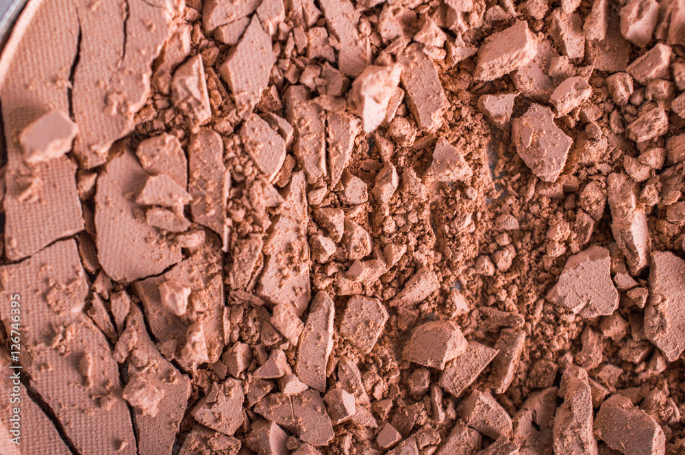 Crushed blush on a white background. Texture Crushed blush on a white background. Texture