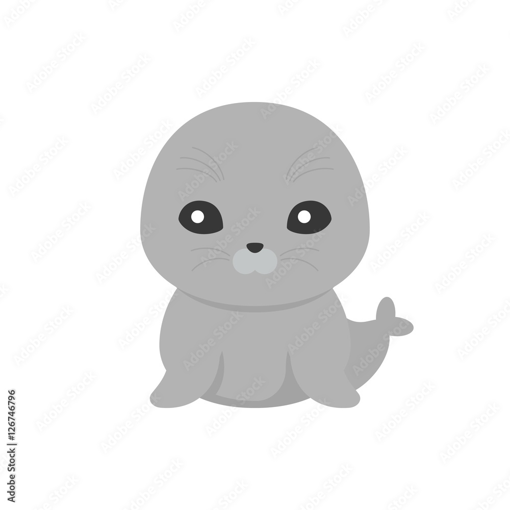 cute seal cartoon character, flat design vector cute seal cartoon character, flat design vector