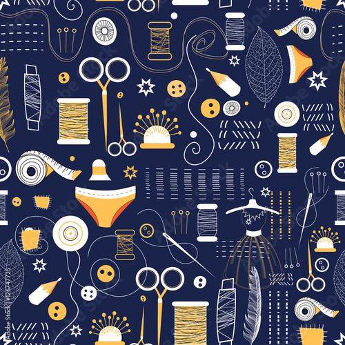 Graphic pattern of elements for sewing