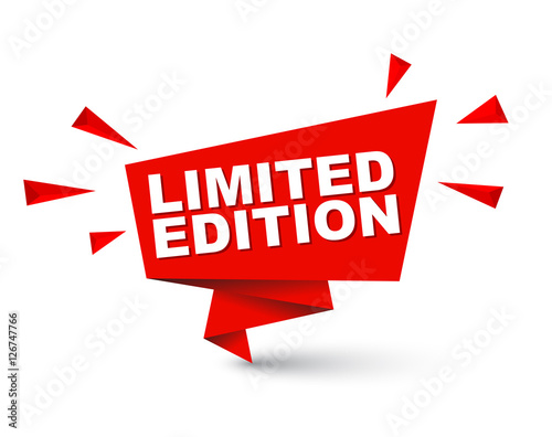 Red easy vector illustration isolated paper bubble banner limited edition. This element is well adapted for web design.