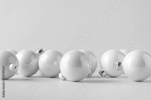White Glossy Christmas Ball Mock-Up - Multiple Balls
