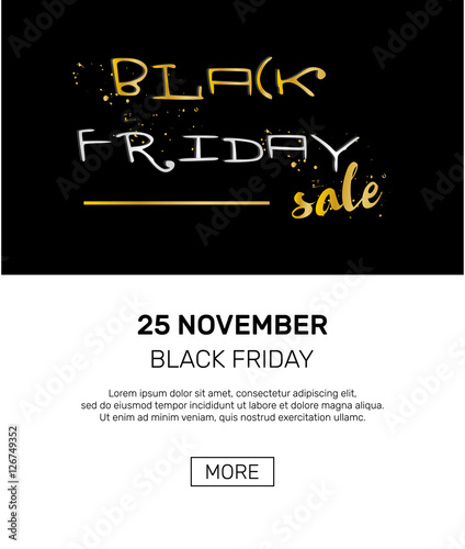 Black Friday sale banner design template. Vector illustration