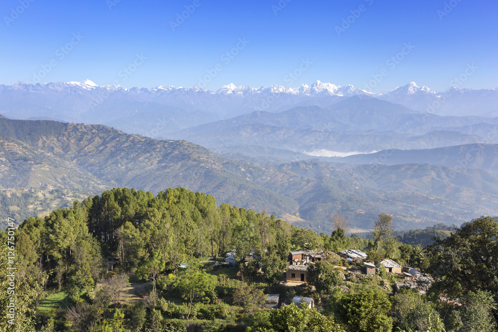 A view of  the Himalayas from Dhulikhel, Nepal