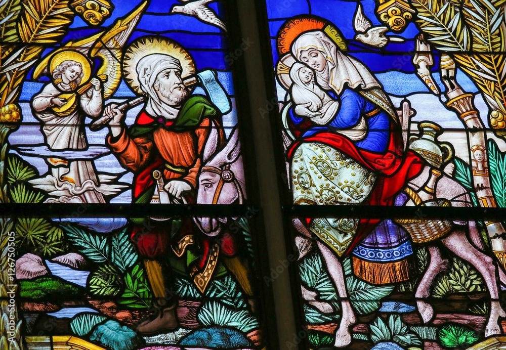 Flight to Egypt - Stained Glass