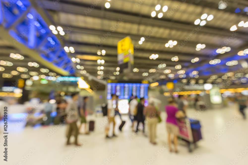 Blurred background : Traveler at airport terminal blur backgroun