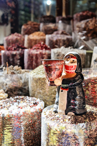 Photography Bags full of different spices at Dubai Spice Souk