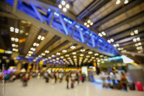 Blurred background : Traveler at airport terminal blur backgroun