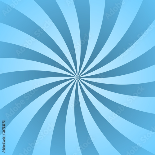Blue rays poster. Popular ray star burst background television vintage. Dark-blue and light-blue abstract texture with sunburst, flare, beam. Retro art design. Glow bright pattern. Vector Illustration