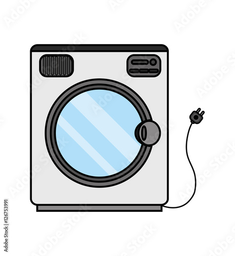 Washer machine icon. House appliances supplies and electronic theme. Isolated design. Vector illustration