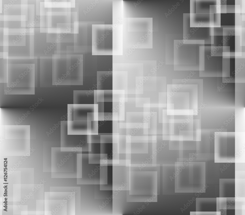 on gray blurred background painted bright white and light gray squares nested
