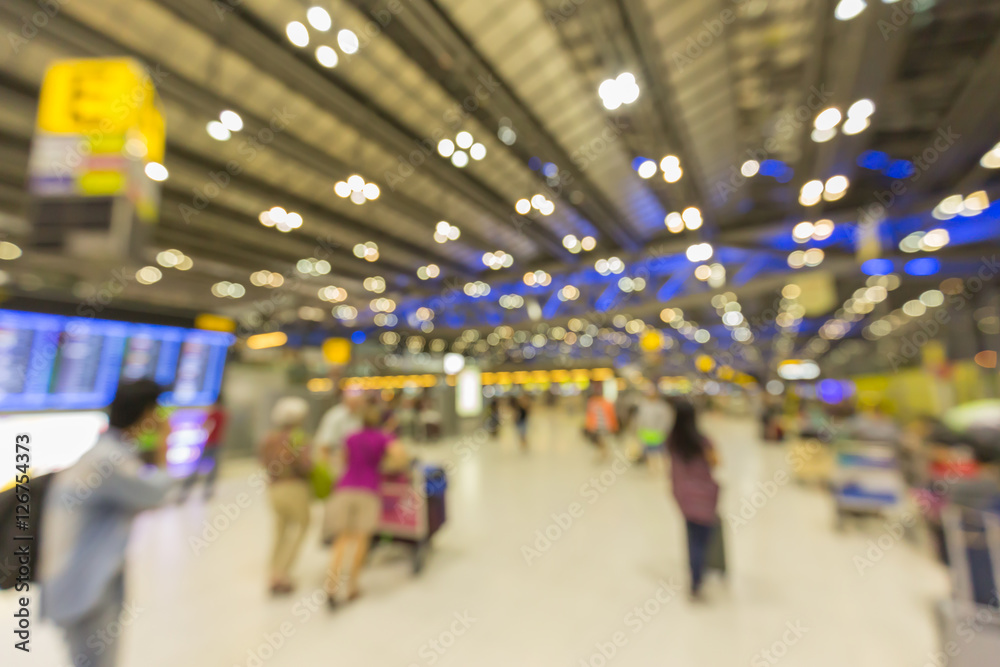 Blurred background : Traveler at airport terminal blur backgroun