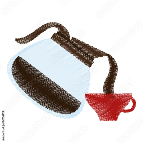 Coffee pot icon. Kitchen supply domestic and household theme. Isolated design. Vector illustration