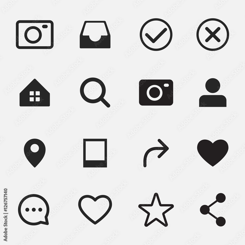 Set of social network icons Set of social network icons