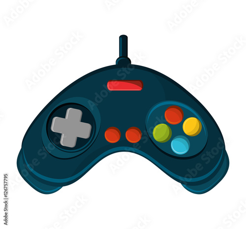 Videogame control icon. Game play leisure gaming and controller theme. Isolated design. Vector illustration