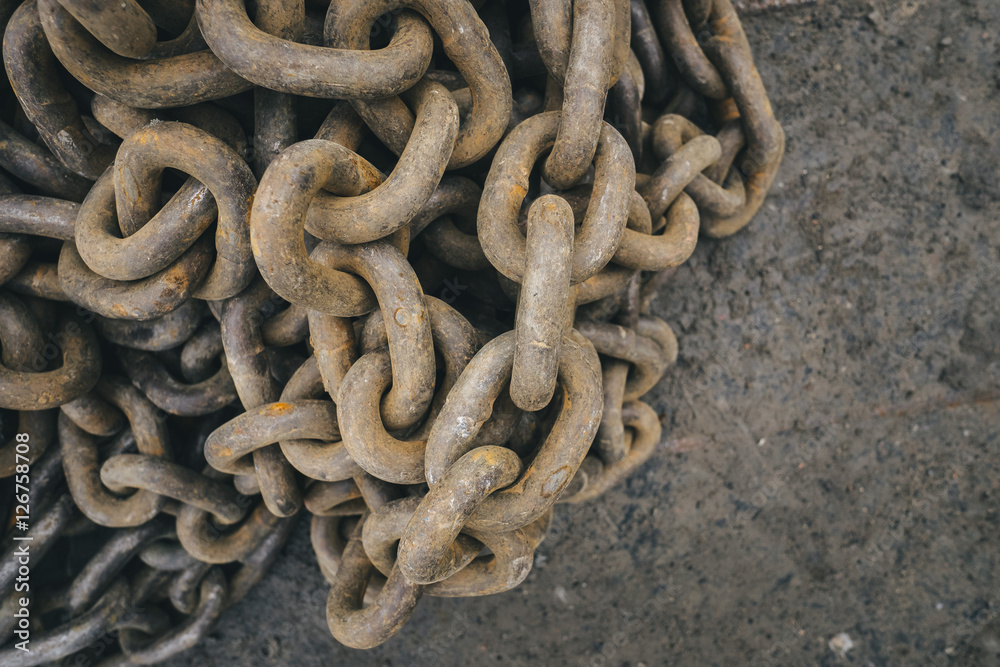 Old rusted chains view from the top Old rusted chains view from the top
