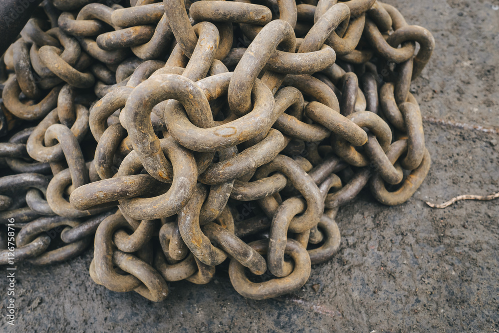 Old rusted chains view from the top Old rusted chains view from the top