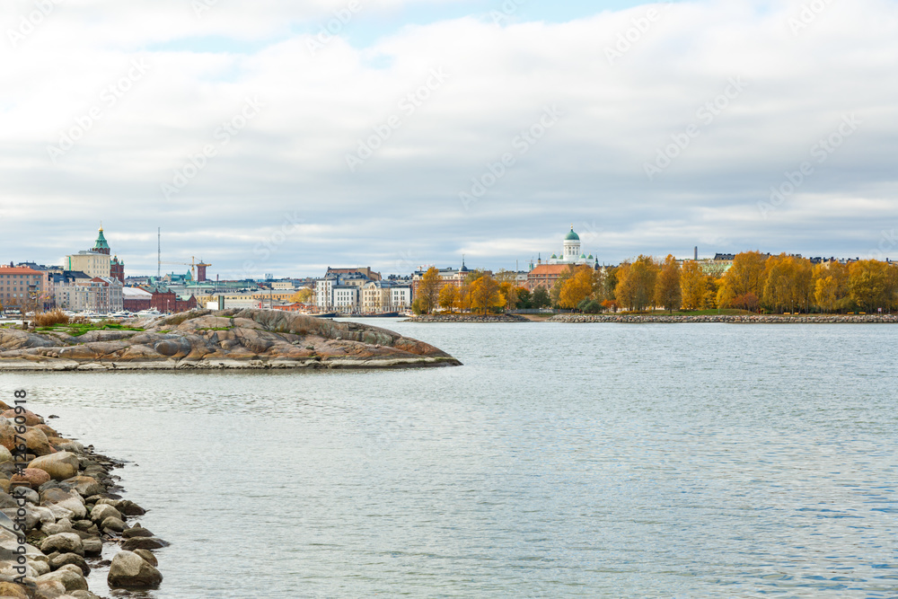 Helsinki city view in autumn