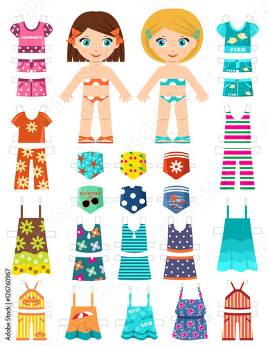 Paper dolls. Vector