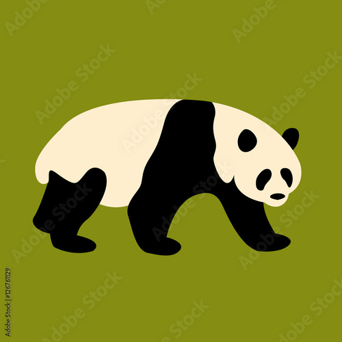 Fototapeta Naklejka Na Ścianę i Meble -  Panda vector illustration style Flat