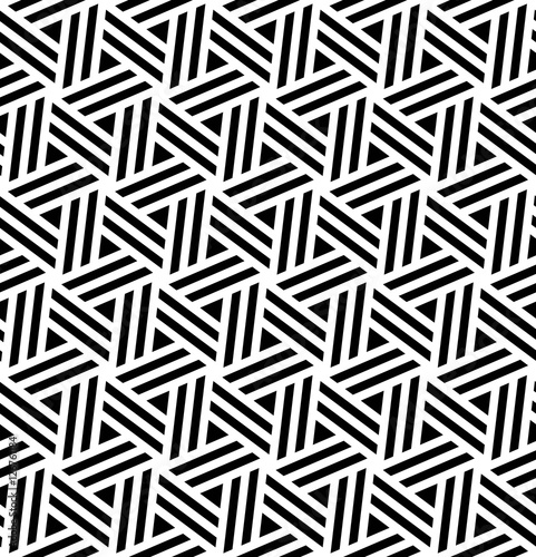 Vector seamless pattern. Modern stylish texture. Repeated monochrome pattern with hexagonal tiles.