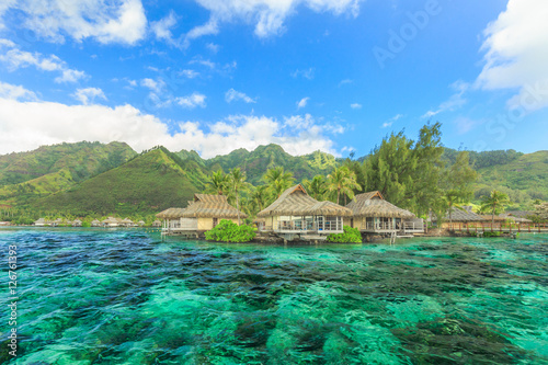 The Beautiful sea and resort in Moorae Island at Tahiti PAPEETE, photo