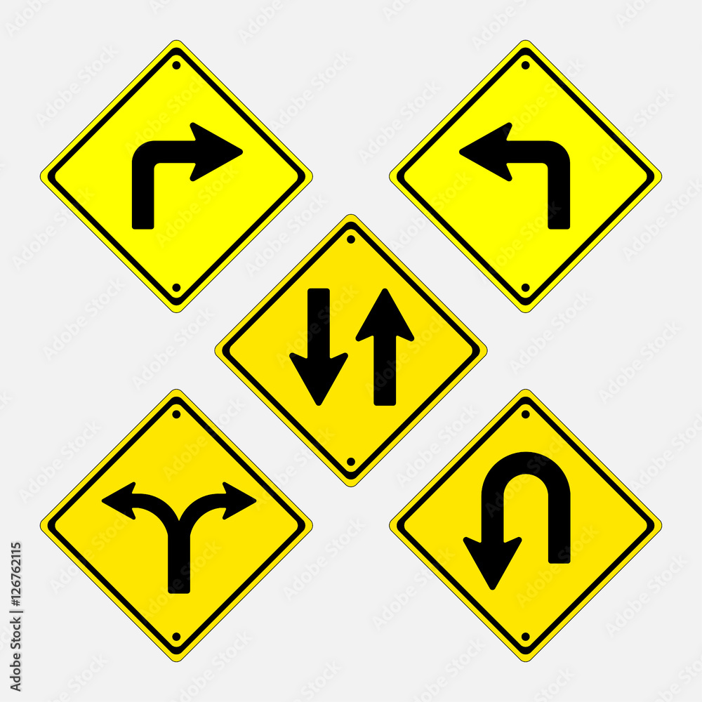 Vector signs, installation of directing traffic Vector signs, installation of directing traffic