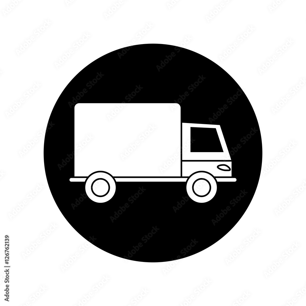 Truck silhouette icon. Transportation travel and trip theme. Isolated design. Vector illustration Truck silhouette icon. Transportation travel and trip theme. Isolated design. Vector illustration