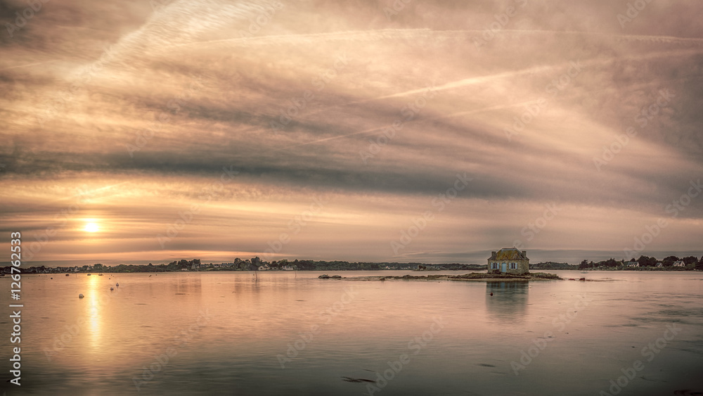 Lumière du soir sur l'Etel à St Cado