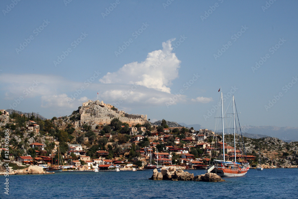 Симена (Кале) курорт на древнем острове. Турция