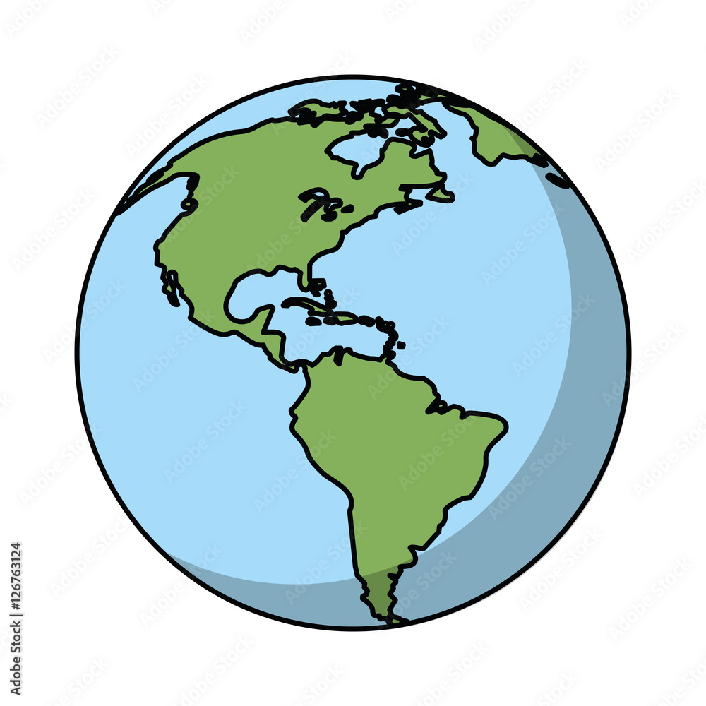 Planet sphere icon. Earth world map and cartography theme. Isolated design. Vector illustration